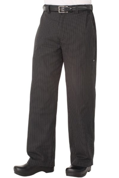 Pantalón Profesional Rayas Gris/Blanco